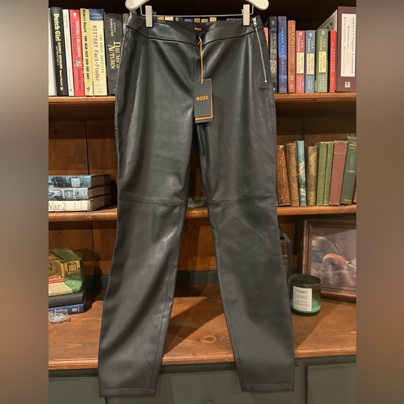 Hugo Boss Black Leather Pants | NWT Genuine Leather Slim Fit Trousers - Picture 2 of 6